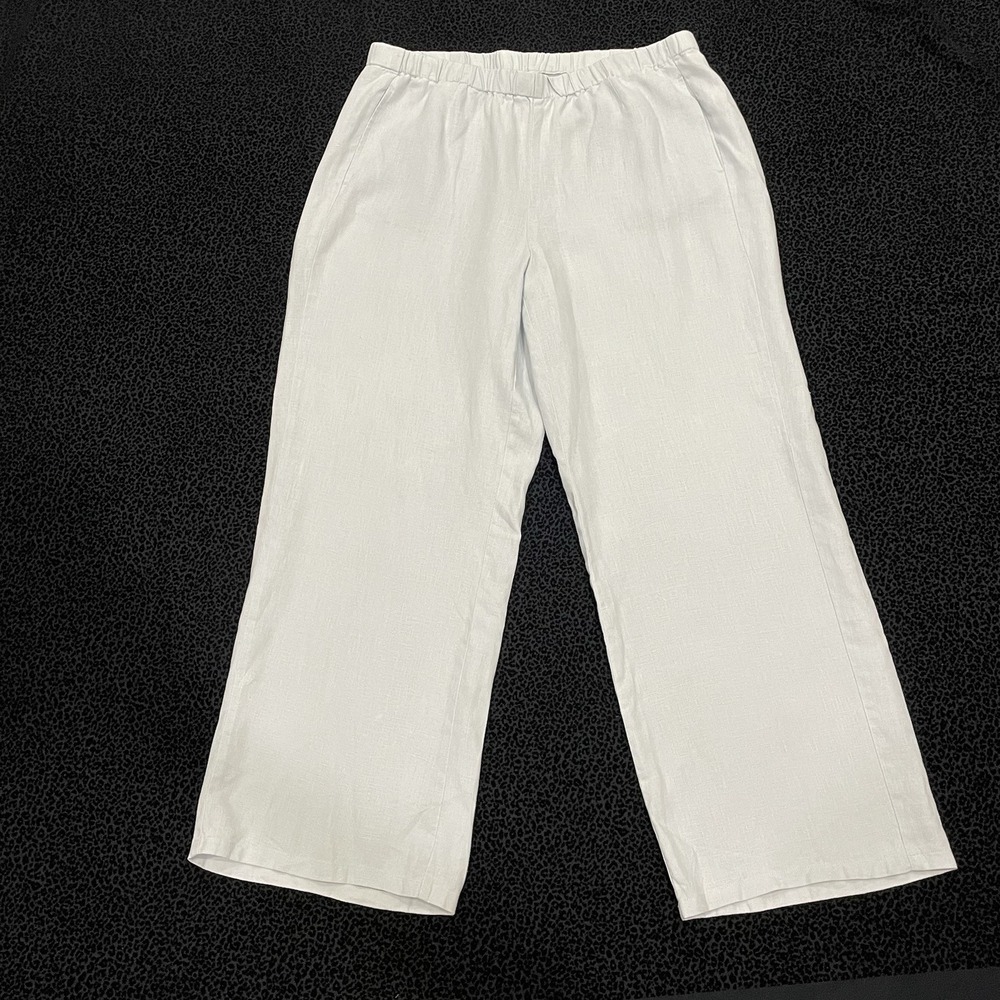 Womens Linen Pants Wide Leg Lagenlook Coastal Relaxed Fit Feminine Vacation